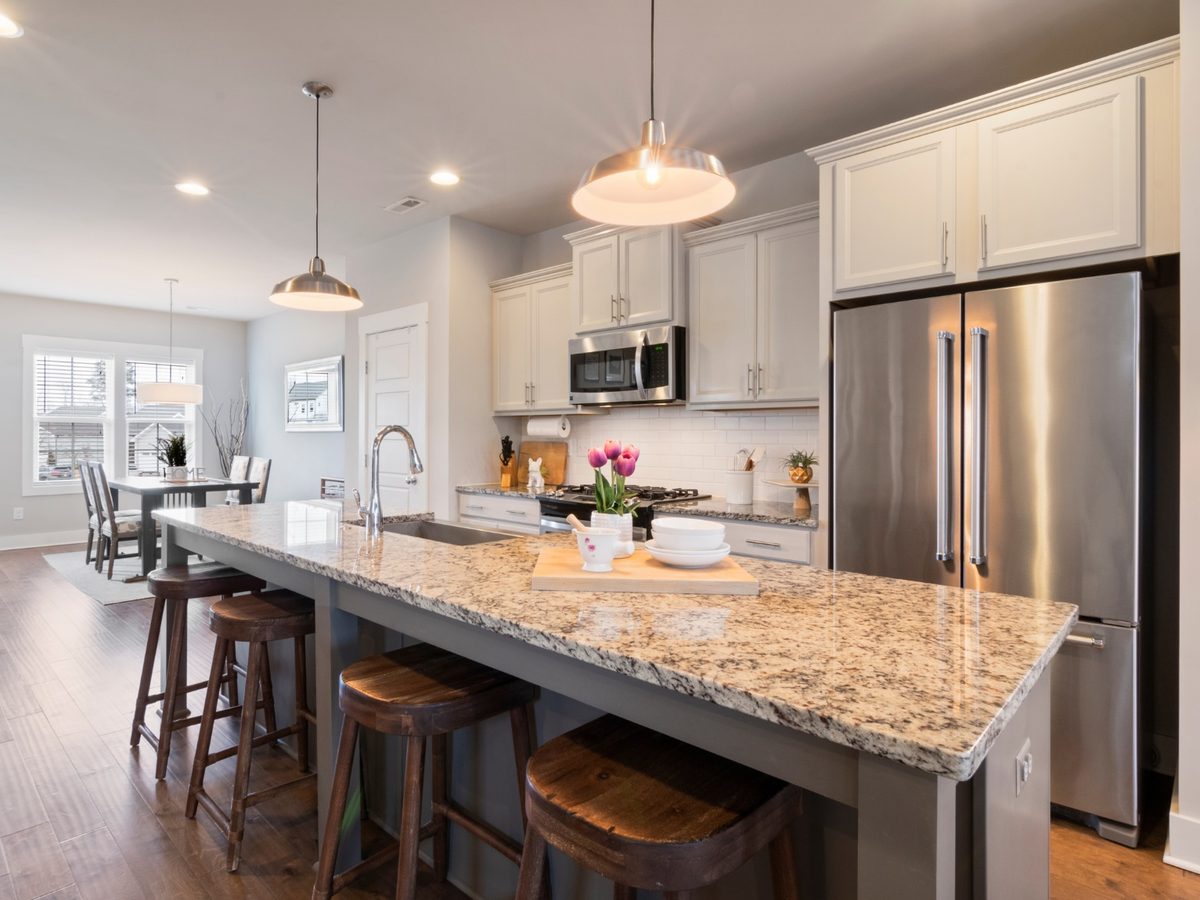 A bright, spotless kitchen